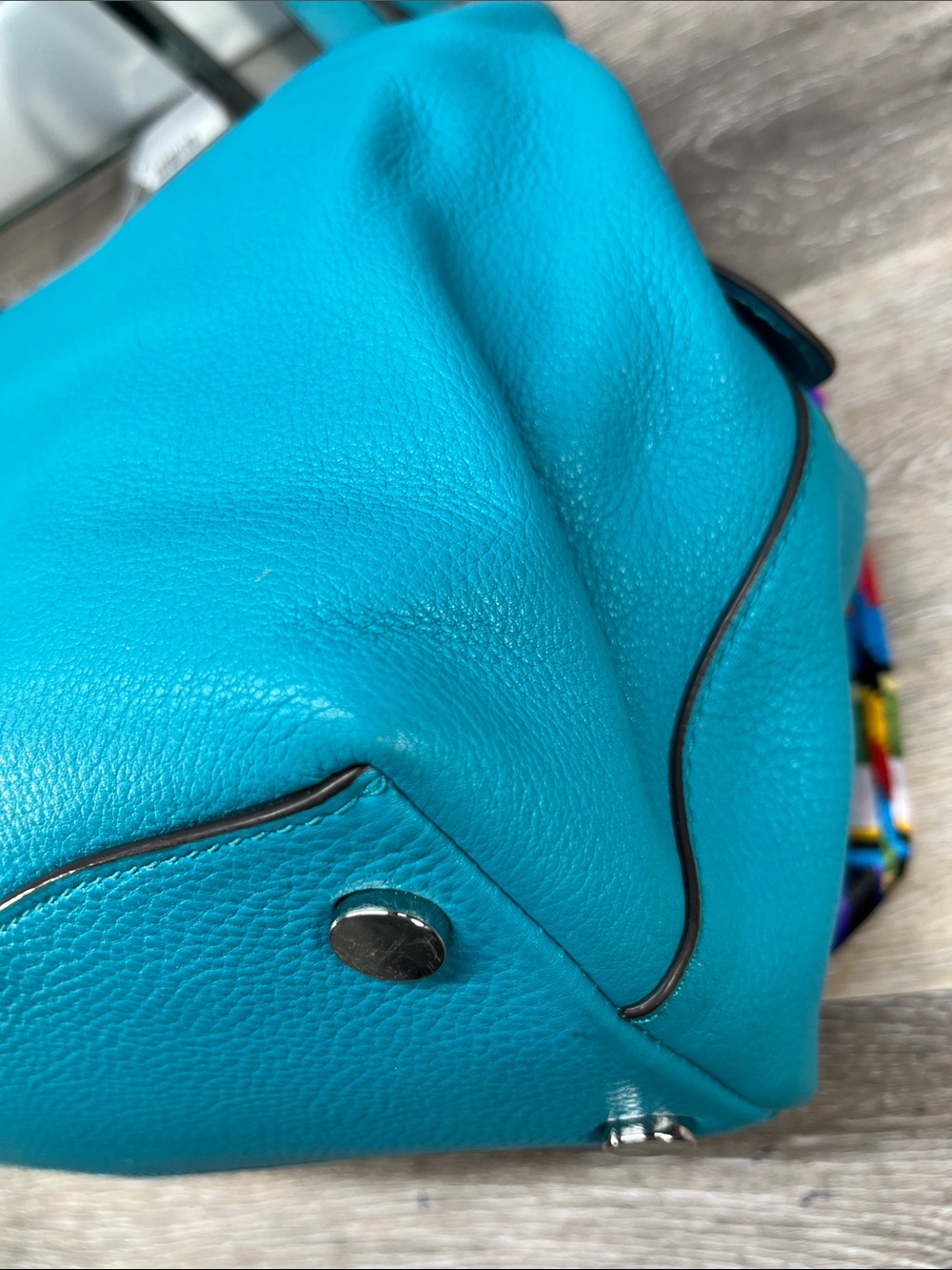 3551 MICHAEL KORS TEAL LEATHER SHOULDER BAG 261603551 - Picture 10 of 14